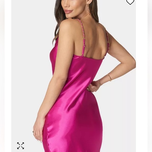 Victorias Secret Chic Fuchsia Satin Chemise - Picture 1 of 5